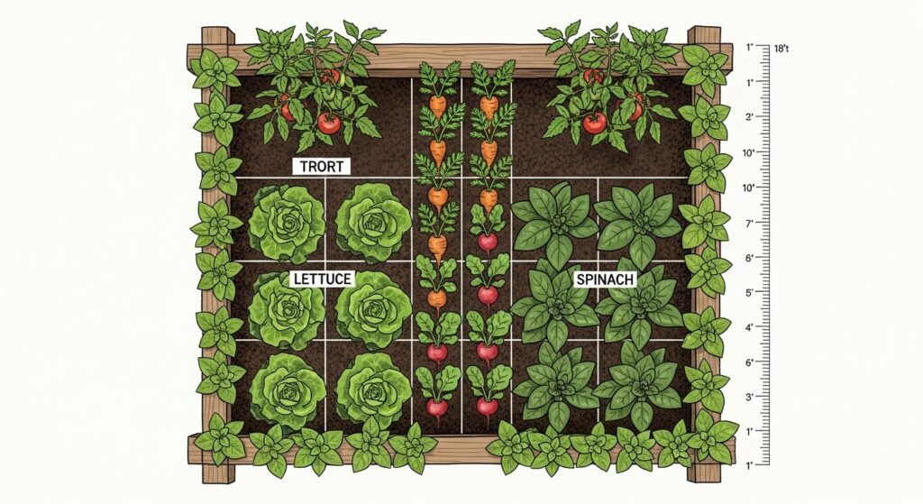 Beginner raised bed garden ideas with mixed vegetables